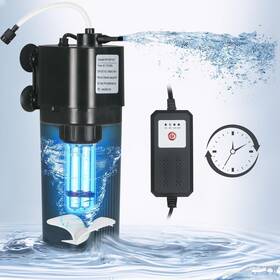 Wp-190f Tararium Aquarium Internal Filter With Timer U-v Green Water Clean Machine Black