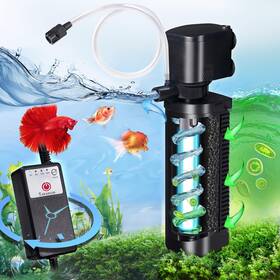 Wp-490f Tararium Aquarium Filter For 20-75 Gal Fish Turtle Tank U-v With Scientific 3 6 12 24h T