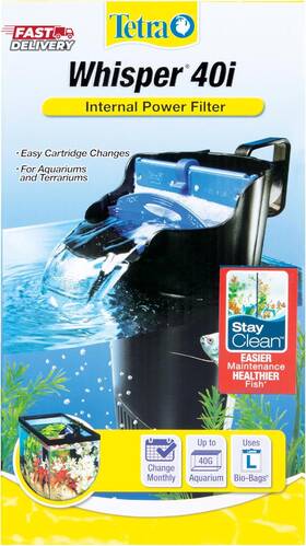 Tetra 313040231250 Whisper Internal Filter 20 To 40 Gallons For Aquariums In-tank Filtratio