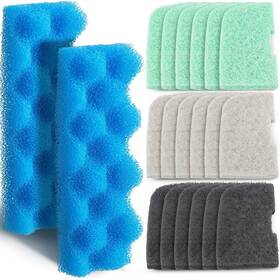 Threlaco B0fd3qvq2s 20 Pcs Aquarium Filters Replacement Filter Media Kits Compatible