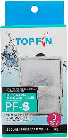 Pf10 Top Fin 196481101968 Silenstream Pf-s Filter Cartridges 3 Count Refill For Power Filters