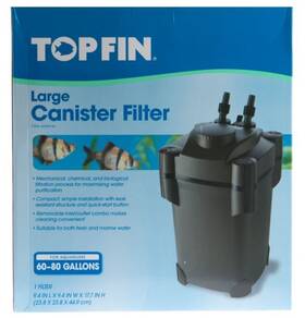 43379638 Top Fin Large Canister Filter 80 Gallons New In Box Item #