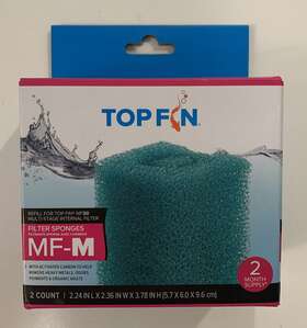 5282616 Top Fin Mf-m Filter Sponges 2-count Replacement Refill For Mf20 Aquarium Tank