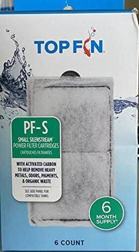 Pf10 Top Fin 674788547578 Silenstream Pf-s Small Filter Cartridges 6 Count Refill For Power Filt