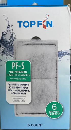Pf10 Top Fin 726084589858 Silenstream Pf-s Small Filter Cartridges 6 Count Refill For Power