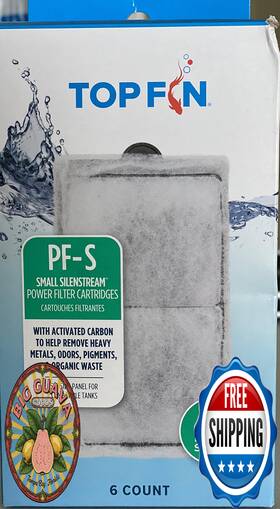 B083zm9vnt Top Fin Silenstream Pf-s Small Filter Cartridges 6-pack For Pf10 Power