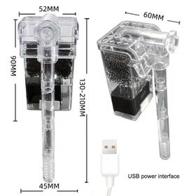 250h Turbo-roofinds 313113872823 Aquarium Hang On Filter Mini Fish Tank Usb Power Interface 2.5w Flow