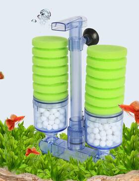 Upettools 698253897548 Aquarium Biochemical Sponge Filter Ultra Quite Air Pump Double Head