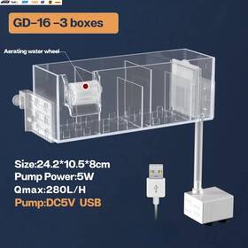 Usa-viralfinds 445037524564 Aquarium Wall-mounted Waterfall Filter Roller Circulating Oxygen Genation Mult