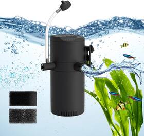 Hy-8808 Vcraze 2-stage Internal Aquarium Filter 135gph Turtle For 10-40 Gal Tanks Black