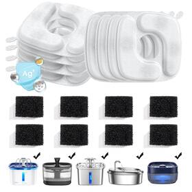 Fif3v117 Veken Cat Water Fountain Filters 8 Pack Replacement And White Black