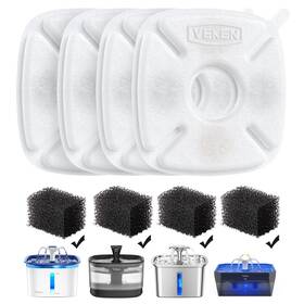 Fif3v126 Veken Cat Water Fountain Filters 8 Pack Replacement And