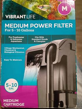 Vibrant Life Aq-78774 Medium Power Filter External For 5-10 Gal Fresh Marine Aquariums