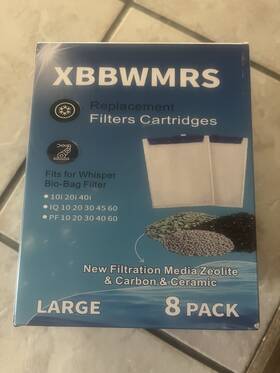 X00404rk65 Xbbwmrs 8 Pack Large Filter Cartridges Compatible With Tetra Whisper Bio-bag Filters