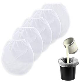 1031432 Xihircd 5pcs 2 Gallon Paint Filter Bag White Nylon Bucket Strainer With Elastic Top