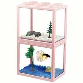 Yobiisolut 983649324383 2 Pack Sea Monkey Fish Tank Mini Betta Stackable Aquarium Kit