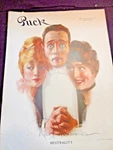 Rolf Armstrong Puck Magazine 1915 Cover Title "neutrality". Fixed Price $19.99.