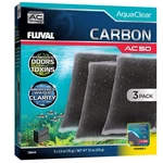 Fluval Carbon For AC50 Power Filter 3 Pack. Fixed Price $13.99.