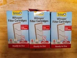 Lot Of 3 -- Tetra Whisper Filter Cartridges Sz Small 6 Packs Ready Use 19550. Fixed Price $18.00.