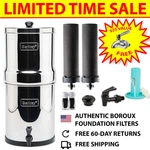 Berkey Gravity Water System W/ 2 Wqa Certified Boroux Black. Fixed Price $242.99.