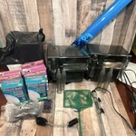 Two Aquaclear 70 Power Filters Aquarium Set W/ Media, Heater, Net. Fixed Price $100.00.