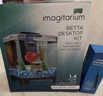 Imagitarium Betta Fish Aquarium Desktop Kit W Led Lights 1.4 Gal & Extras. Fixed Price $26.97.