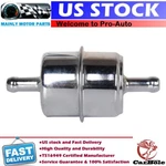 Universal Fuel Filter Inline 40MICRON Paper 3/8 Hose Barb Steel Chrome Car Truck. Fixed Price $8.99.