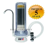 Premium 5-STAGE Counter-top Water Filtration Filter Sink Drinking System Clear. Fixed Price $65.00.