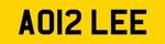 Lees Leeane Leanne Cool Number Theme Private Registration Plate AO12. Fixed Price $1072.10.