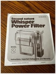 Whisper Power Filter Model Manual Willinger Bros #60020 1985 Aquarium Fish. Fixed Price $9.09.