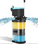 Aquamiracle Filter 3-STAGE For 10-40 Gal Aquarium, Black, Blue. Fixed Price $25.64.