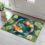 Koi Fish Round Rug Japanese Style Water Wave Carpet Asian Home Decor Gift Mat. Fixed Price $23.21.
