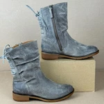 Aqua Fft Waterproof Suede Ankle Boots Women 6.5M Gray Lace-up Zip New No Box. Fixed Price $74.49.
