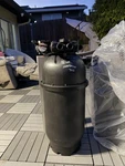 Cartridge Pool Filter Black Cylindrical Unit With Top Valve And Fittings. Fixed Price $300.00.
