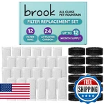 Brook Glass Pet Fountain Filter Replacement Set 12 Rings & 24 Activated. Fixed Price $45.36.