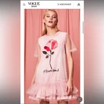Vogue Cover Dress * Viktor & Rolf Tulle Floral Embroidered Mini Pink Xs/s. Fixed Price $232.73.