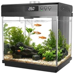 Aqqa 3.7 Gallon Aquarium Starter Kit Small Glass Fish Tank With Filter Black. Fixed Price $123.06.