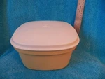 Tupperware Rice Steamer Square Bowl Harvest Gold #888 Multi Server Vtg 3PC Set. Fixed Price $11.65.