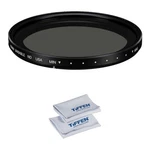 Tiffen Variable Nd Filter With 2-PACK Microfiber Cloth Kit (72MM, 8-STOP). Fixed Price $94.99.