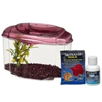 Marina Betta Pals Kit Fish Aquarium Starter Burgundy 13405. Fixed Price $30.82.