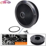 Black 14IN X 3IN Air Cleaner Set Super Flow Washable Element Recessed Chrome Top. Fixed Price $41.50.