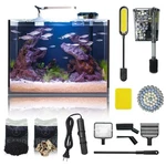 Wonderfactory 5 Small Aquarium Set Glass Fish Tank 6 Gallon, Starter K.... Fixed Price $136.38.