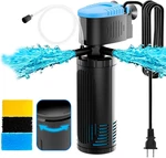 300GPH Internal Aquarium Filter, 3-STAGE Fish Tank With Dual Outlets & Ae. Fixed Price $39.45.