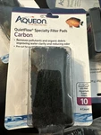 Aqueon Quietflow 10 Specialty Filter Pads Carbon 4PK. Fixed Price $9.50.
