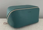 La Mer Blue Faux Leather Cosmetics Makeup Travel Soft Zipper Case Pouch Bag New. Fixed Price $19.95.