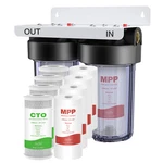 Simpure 2-STAGE 10X4.5" Big Blue Water Filter Housing System Whole House Replace. Fixed Price $25.99.