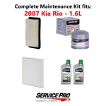 2007 Kia Rio 1.6L Complete Cabin, Air & Oil Filter Kit (5W-30). Fixed Price $81.95.
