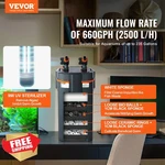 Vevor Aquarium Canister Filter, 528GPH, 5-STAGE, 200-250 Gal. Fixed Price $173.90.