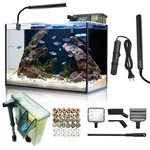 Wonderfactory 10 Gallon Aquarium Set Glass Fish Tank Heater Self Cleaning. Fixed Price $194.65.