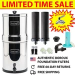 Royal Berkey 3.25 Gal Gravity W/ Wqa Certified Boroux Filters. Fixed Price $242.99.